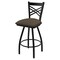 Holland Bar Stool Co 25" Swivel Counter Stool, Black Wrinkle, Canter Earth Seat X820 - alternate 1